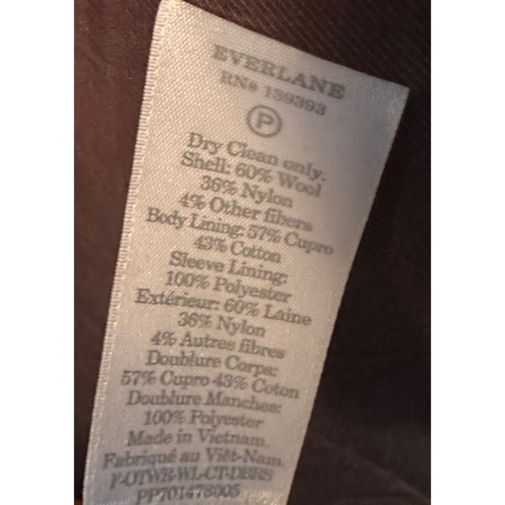 Everlane Womens Wool Blend Double Breasted Long Overcoat Rust Orange Toffee XL - Picture 5 of 6